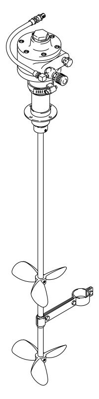 Montaj Borulu Varil Karıştırıcı, Hava Tahrikli, 1/2 HP, 79,3 cm uzunluğunda, CS 3 Montaj Borulu Varil Karıştırıcı, Hava Tahrikli, 1/2 HP, 79,3 cm uzunluğunda, CS