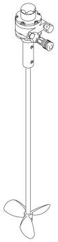 Kova Kapağı Karıştırıcısı için 37 L Kovalar, Hava Tahrikli, 1/4 HP, 43,8 cm uzunluğunda, SST, Tek Eğrisel Pervane (3 Bıçak)