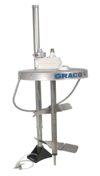 Asansör, varil koruyucusu ve sifon kitli Ağır Hizmet Tipi Geri Dişli Varil Karıştırıcı, hava tahrikli, 1/2 HP, 81,25 cm uzunluğunda