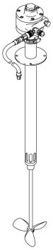 Montaj borusuz varil karıştırıcı, hava tahrikli, 3/4 HP, 79,3 cm uzunluğunda, paslanmaz çelik malzeme