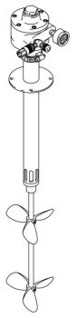 Karbon Çeliği Karıştırıcı 60-Galon Karıştırma tankları için, Hava Tahrikli, 1/2 HP, 84,4 cm uzunluğunda, CS/Alüminyum