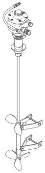 Montaj borusuz varil karıştırıcı, hava tahrikli, 1/2 HP, 79,3 cm uzunluğunda, karbon çeliği malzeme