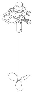 Kova Kapağı Karıştırıcısı için 18 L Kovalar, Hava Tahrikli, 1/4 HP, 33,6 cm uzunluğunda, SST, Eğrisel Pervane (3 Bıçak)