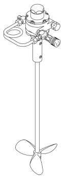 Kova Kapağı Karıştırıcısı için 18 L Kovalar, Hava Tahrikli, 1/4 HP, 33,6 cm uzunluğunda, SST, Eğrisel Pervane (3 Bıçak)