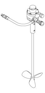 18 L kovalar için Kova Kapağı Karıştırıcı, hava tahrikli, 1/4 HP, 33,6 cm, paslanmaz çelik malzeme, eğrisel pervane