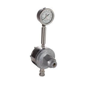 Yüksek Basınçlı Akışkan Regülatörü, 3000 Maks. psi, 200-1000 psi Aralığı, 3,5 GP (m), SST, Yay Tipi, 3/8 (f) x 1/4 (f), 1/4 (f) Ağız