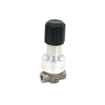 Yüksek Basınçlı Akışkan Geri Basınç Regülatörü, 2500 Maks psi, 600-1500 psi Basınç Aralığı 10,2 galon/dakika, SST, Yay Tipi, 3/8(f) x 3/8(f)