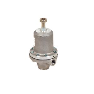 Düşük Basınçlı Akışkan Regülatörü, 580 Maks psi, 15-145 psi Aralık 7,0 galon/dakika, SST, Yay Tipi, 3/8 (f) x 3/8 (f), 1/8 inç BSPP Port