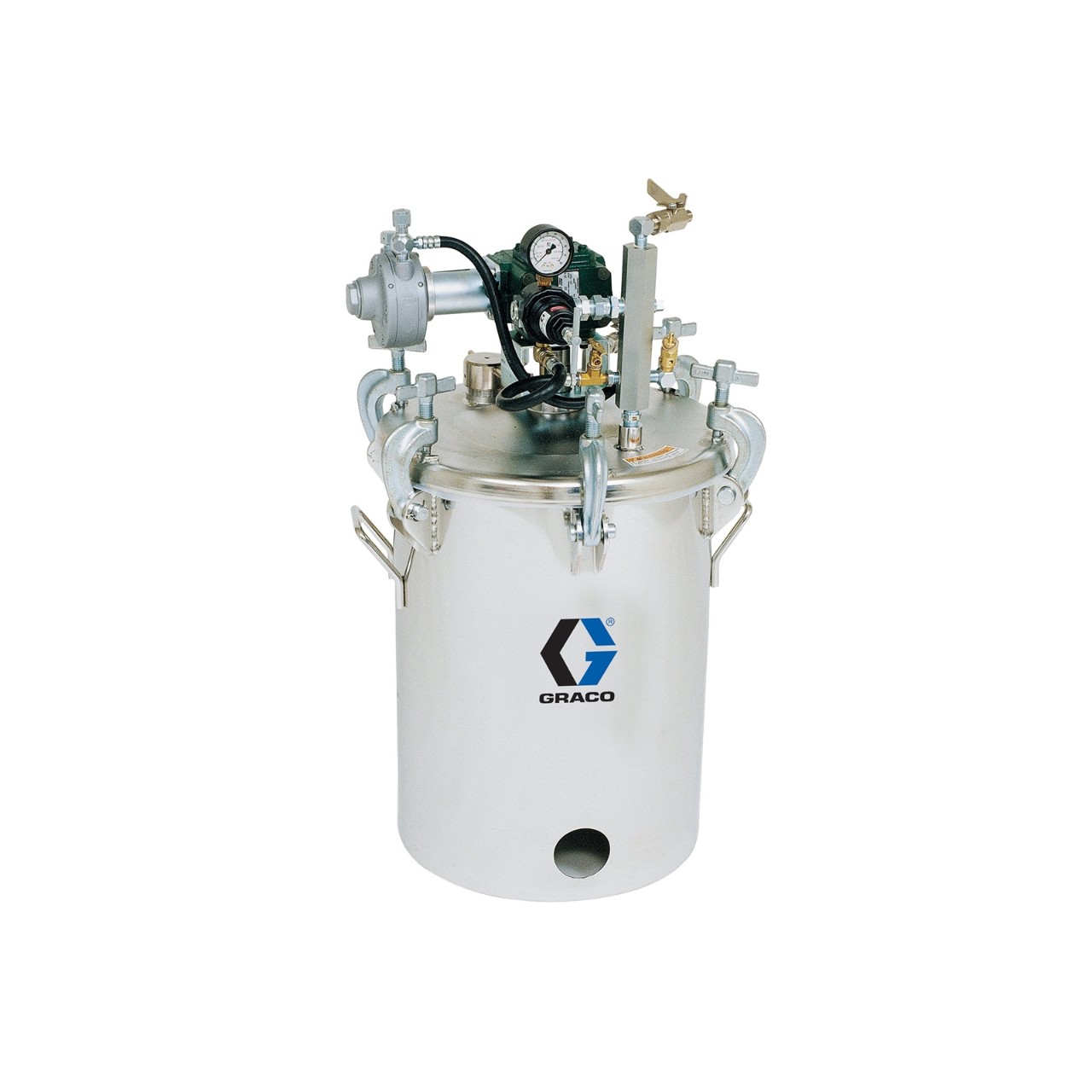 5 Galon Düşük Basınçlı (HVLP) Karıştırıcılı Kap, 15 psi’ye ayarlı, ASME sınıfı, 77,5 cm, 34 kg, SST 1 Graco 5 Galon Yüksek Basınçlı HVLP Karıştırıcılı Kap
